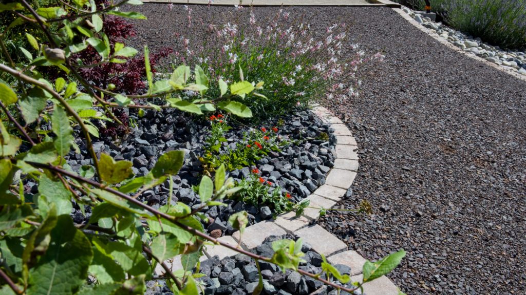 julien-nature-services - aménagement de fleurs dans des cailloux